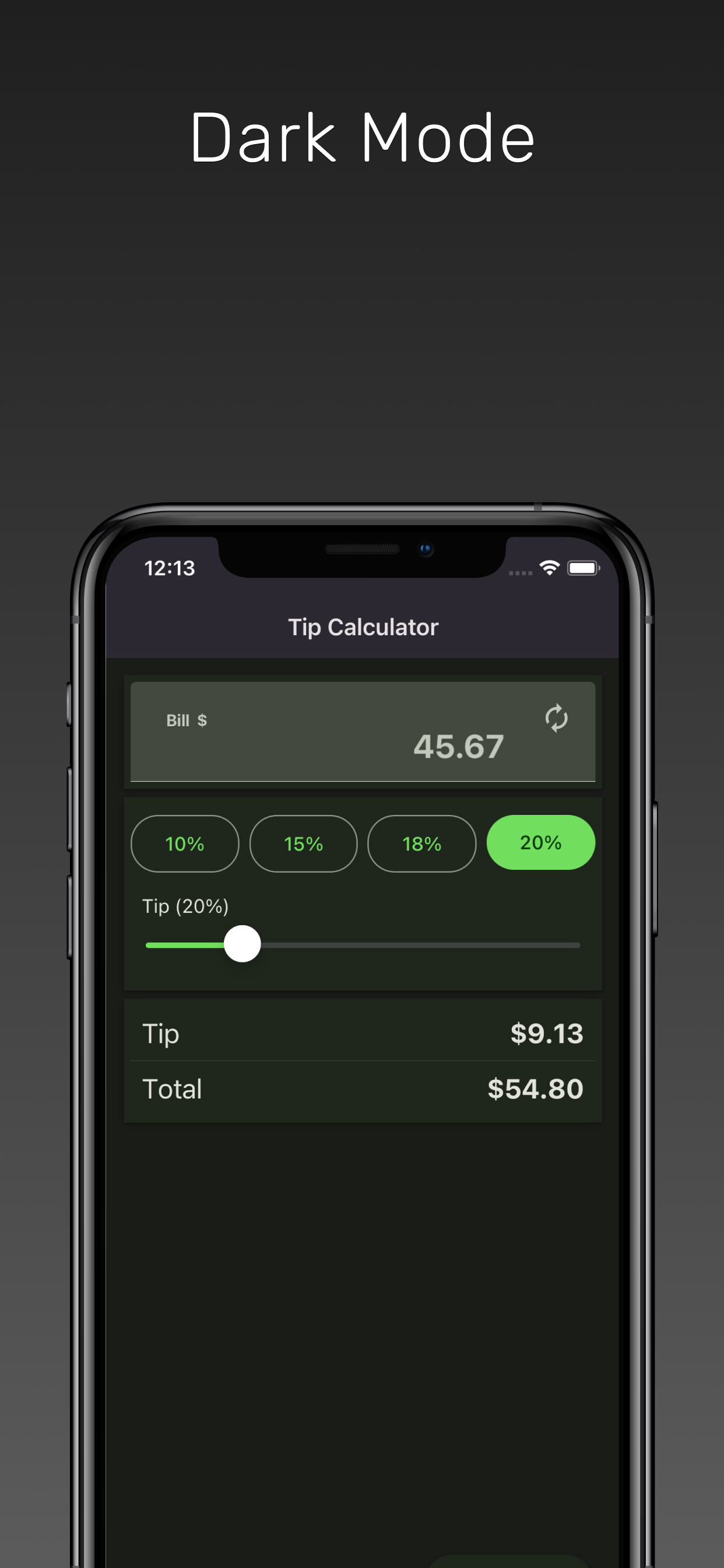 Screenshot of the Easy Tip Calculator app